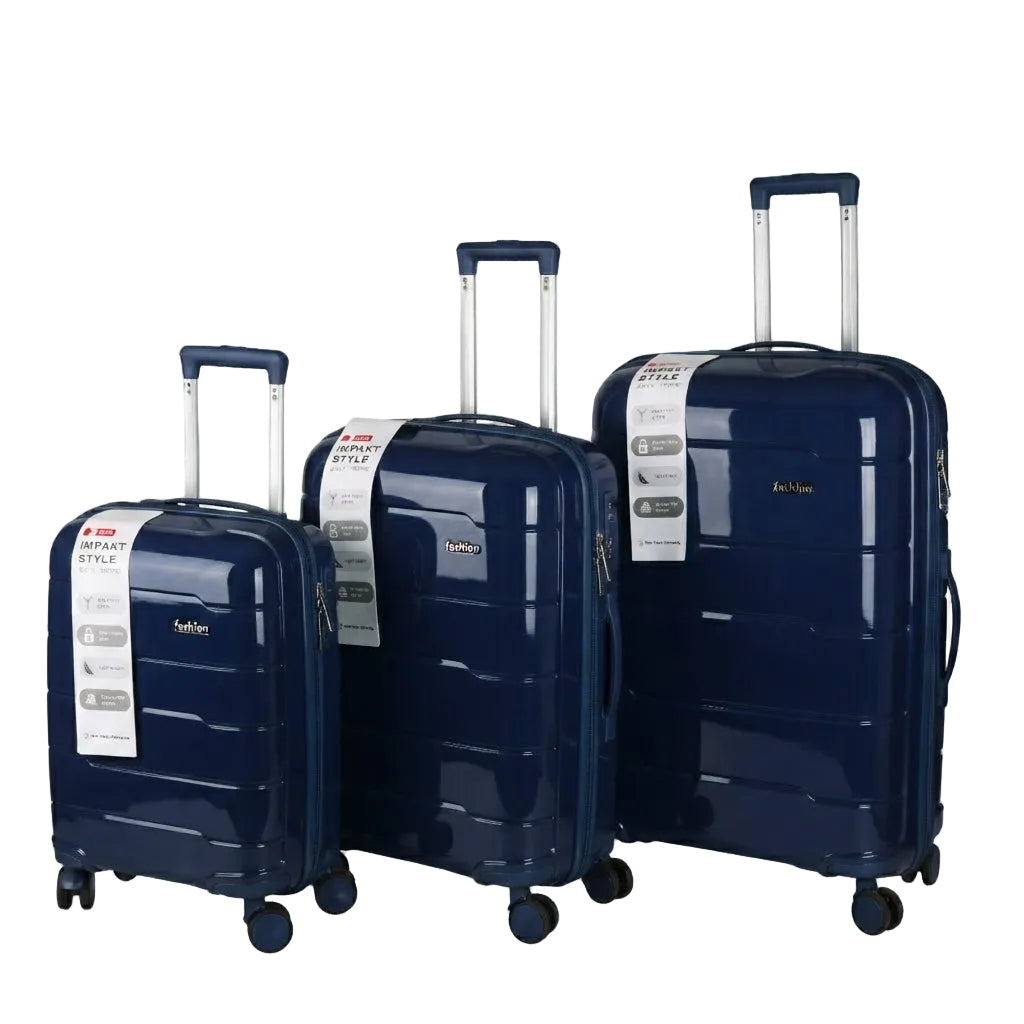 Impakt Style Lightweight PP 3-Piece Spinner Trolley Luggage Set (8844)