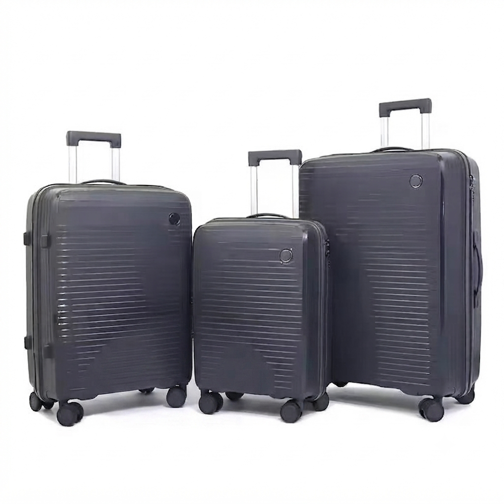 Ultra-Lightweight Anti-Theft PP 3-Piece Trolley Luggage Set (8833)
