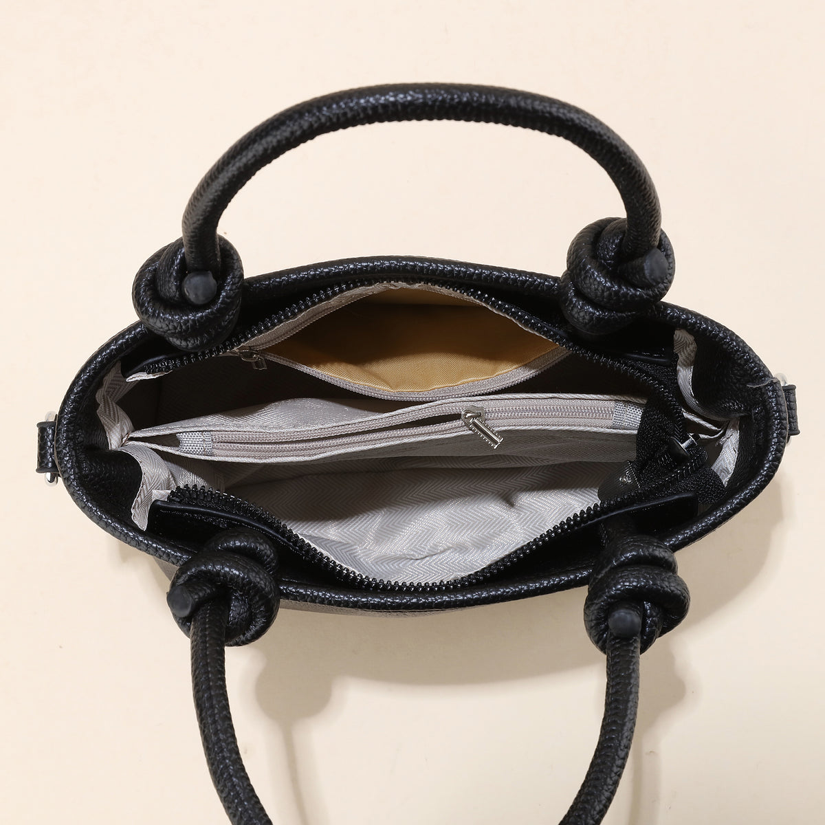 Women’s PU Mini Tote Bag with Flower Charm (9905)