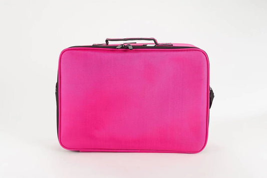 Professional Multi-Layer Adjustable Partition Makeup & Cosmetic Train Case with Long Strap (9222)