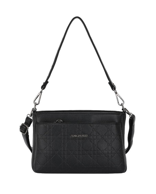 Multi-Pocket Embossed PU Shoulder & Crossbody Bag (8076)