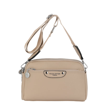 Multi-Pocket Soft PU Crossbody Bag (8903)