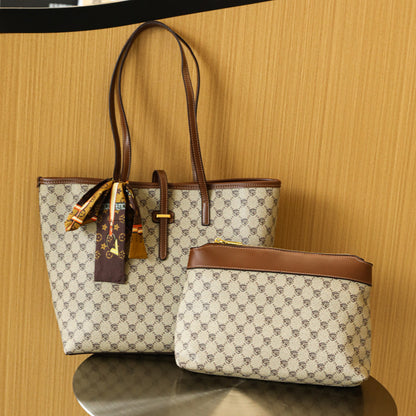 Monogram Chic Shoulder Tote &amp; Matching Organizer Set (8102)
