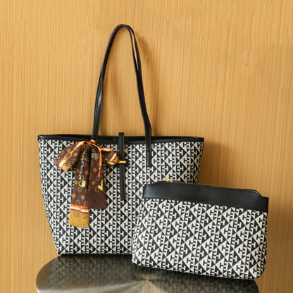 Monogram Chic Shoulder Tote &amp; Matching Organizer Set (8102)