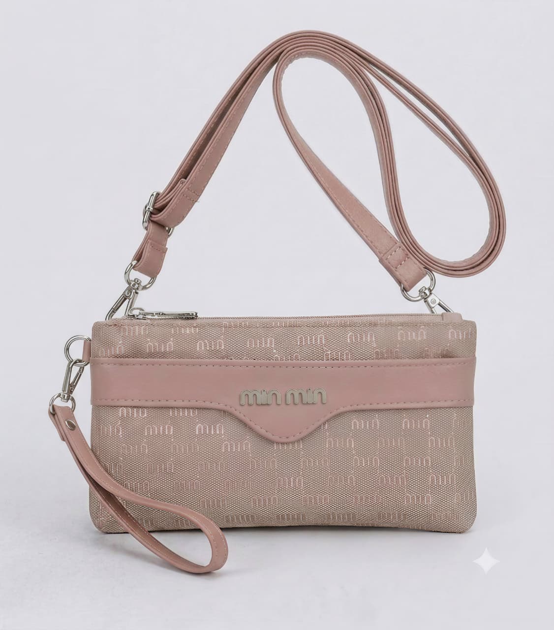 Monogram Multi-Pocket Shint Clutch &amp; Crossbody Wallet (9815)