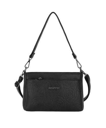 Multi-Pocket Embossed PU Shoulder &amp; Crossbody Bag (8076)