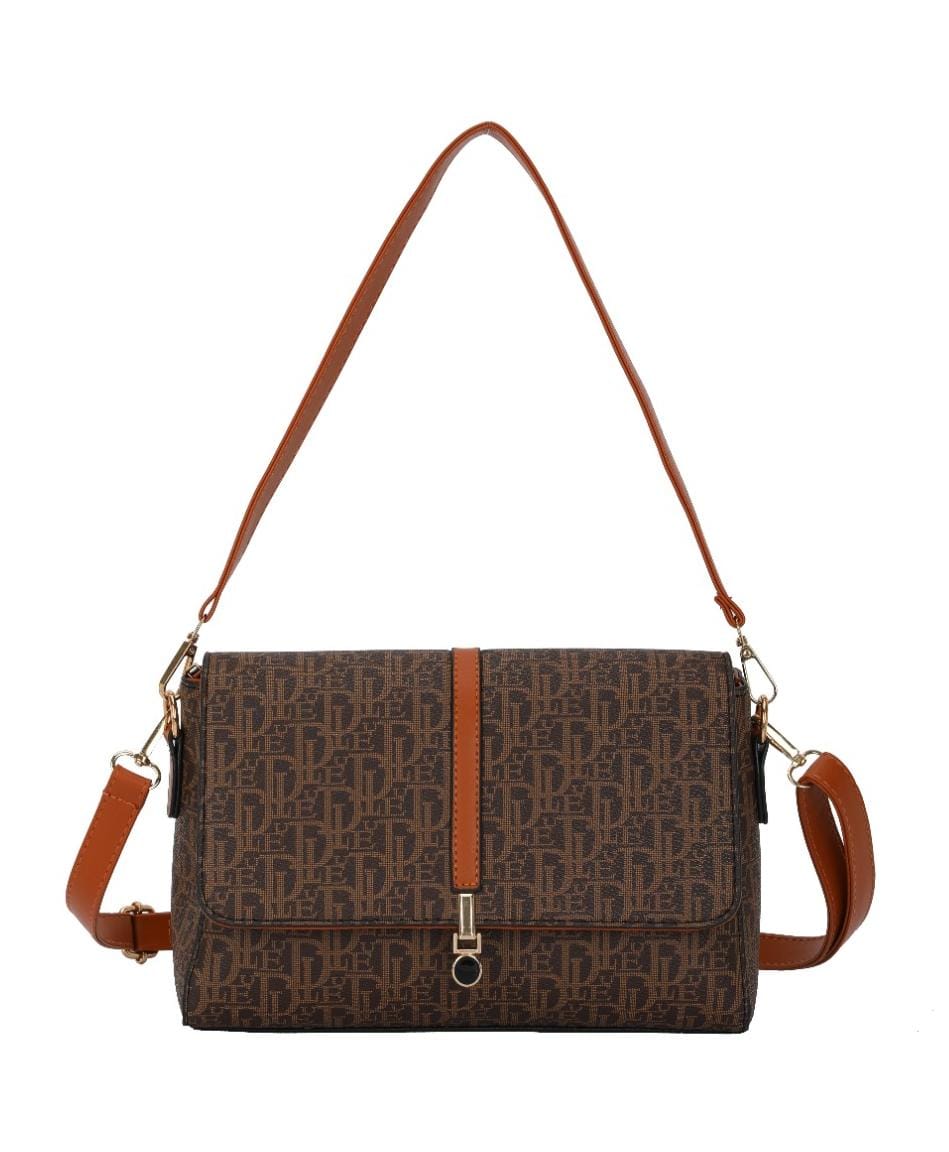 Chic Monogram Print Convertible Handbag &amp; Crossbody (8030)