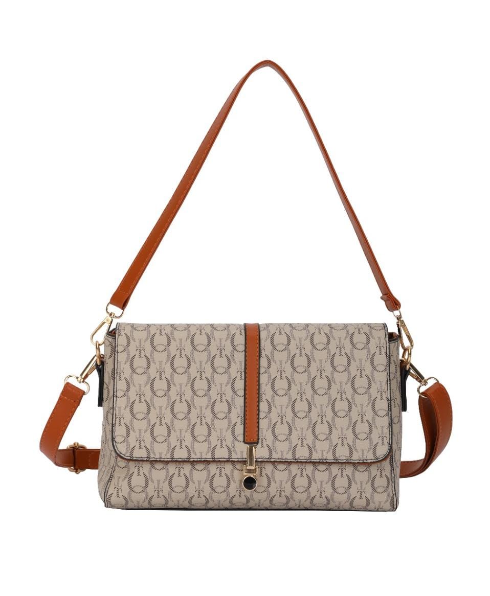 Chic Monogram Print Convertible Handbag &amp; Crossbody (8030)