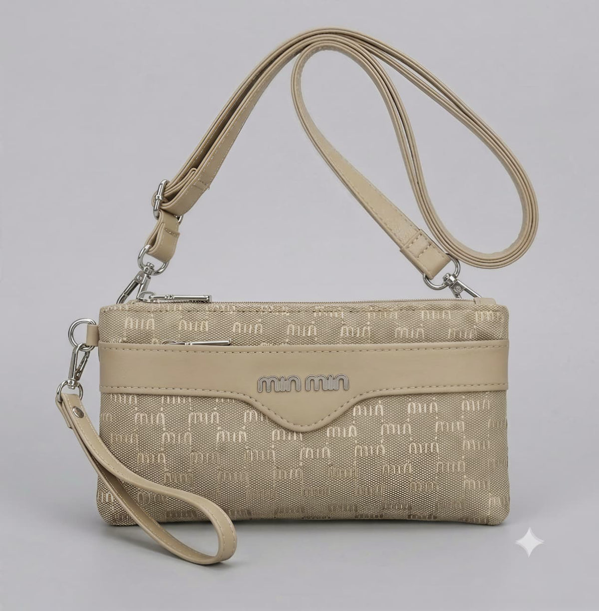 Monogram Multi-Pocket Shint Clutch &amp; Crossbody Wallet (9815)