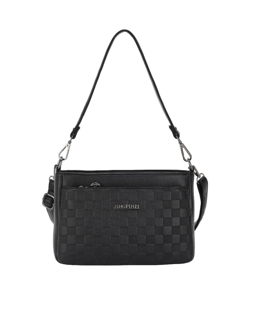 Multi-Pocket Embossed PU Shoulder &amp; Crossbody Bag (8076)