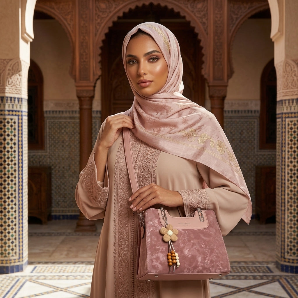 Multi-Compartment Bag with Pendant Detail (9895)