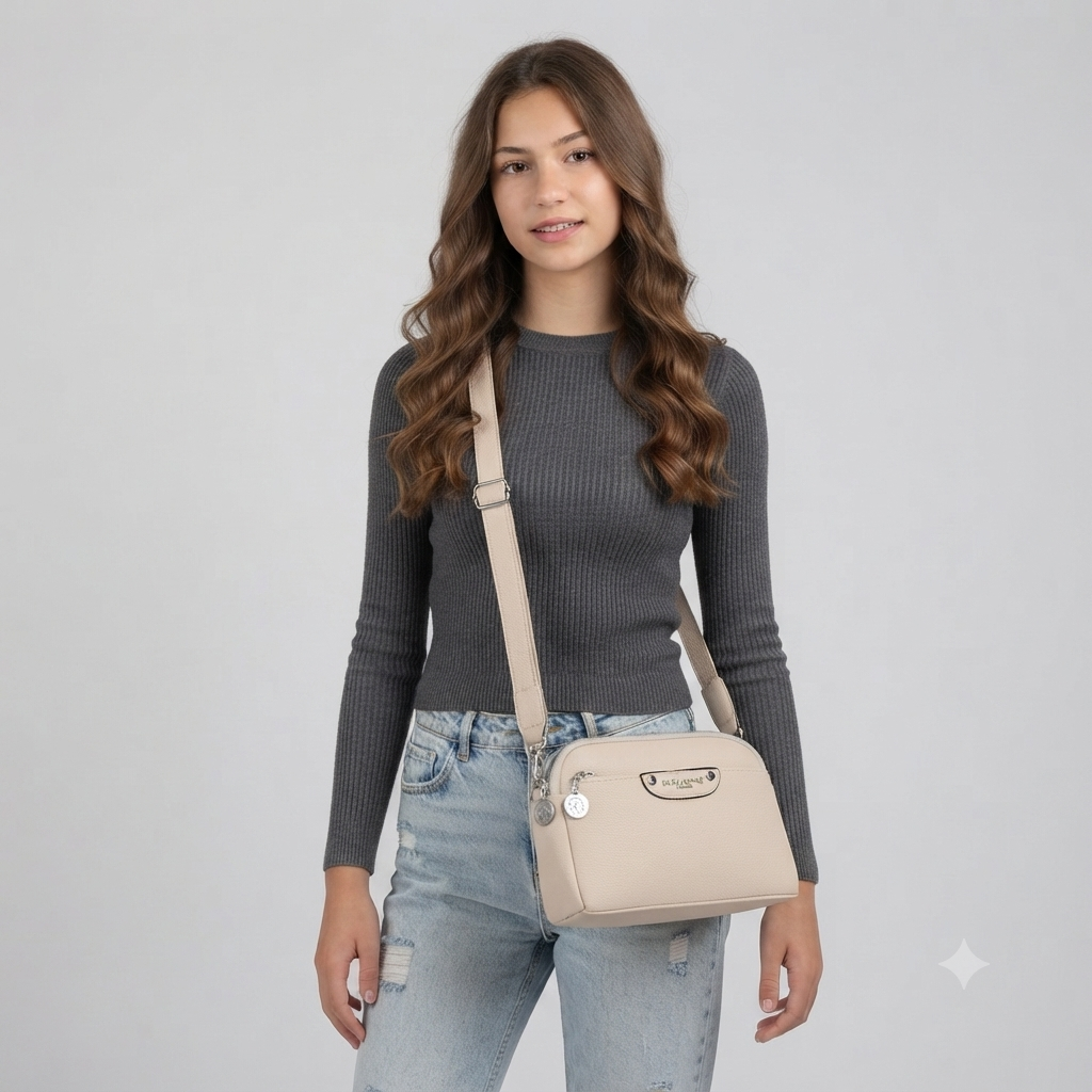 Multi-Pocket Soft PU Crossbody Bag (8903)