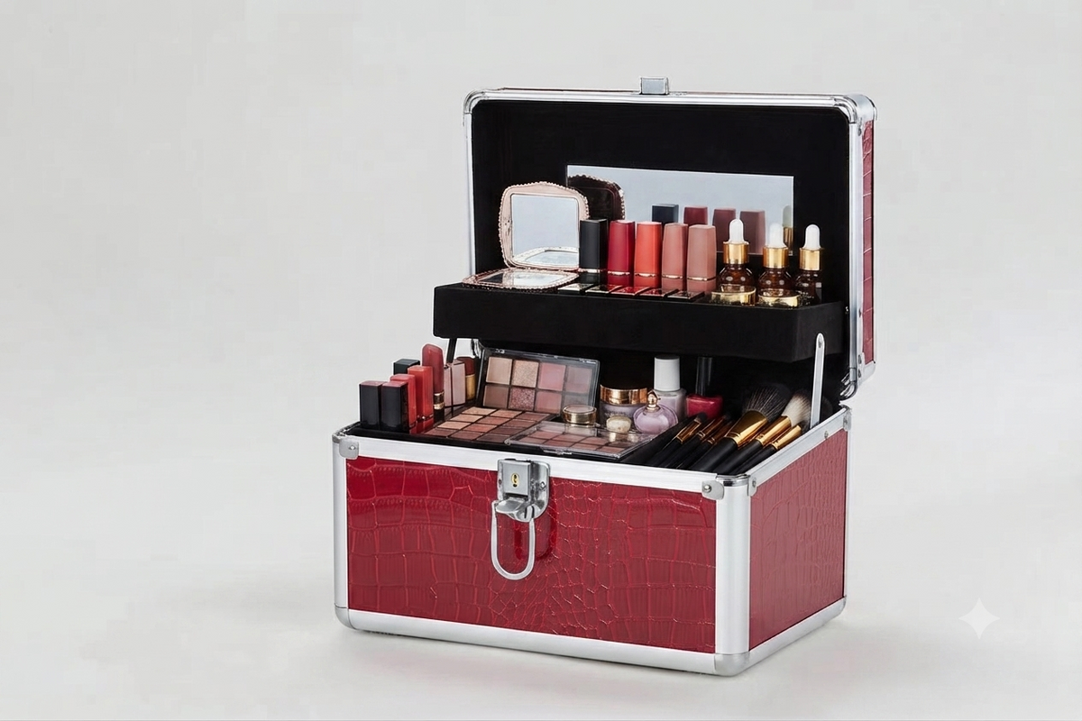 Luxury Crocodile-Textured Professional Vanity &amp; Makeup Storage Case (7068)
