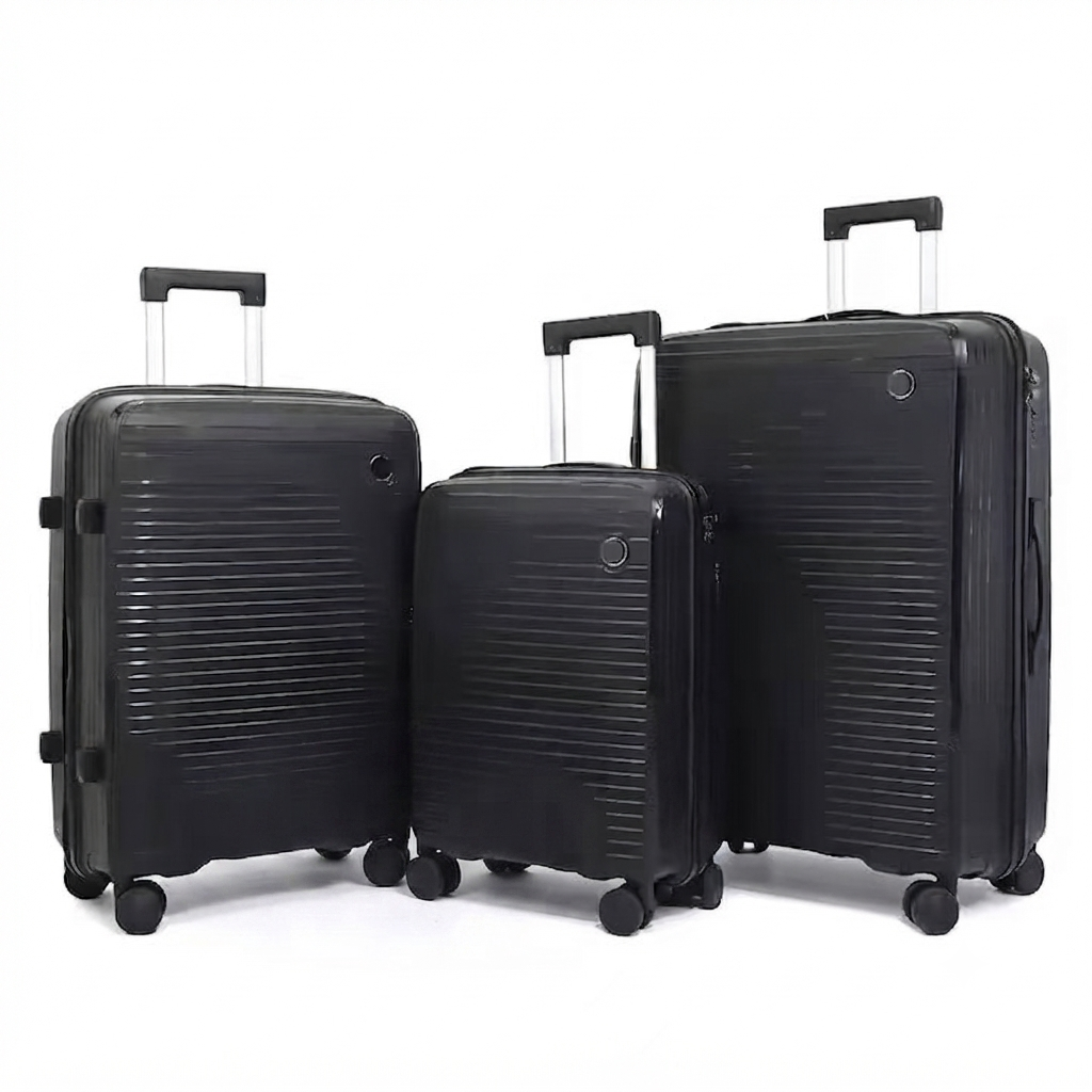 Ultra-Lightweight Anti-Theft PP 3-Piece Trolley Luggage Set (8833)