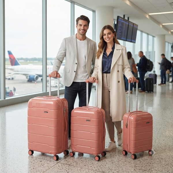 Impakt Style Lightweight PP 3-Piece Spinner Trolley Luggage Set (8844)
