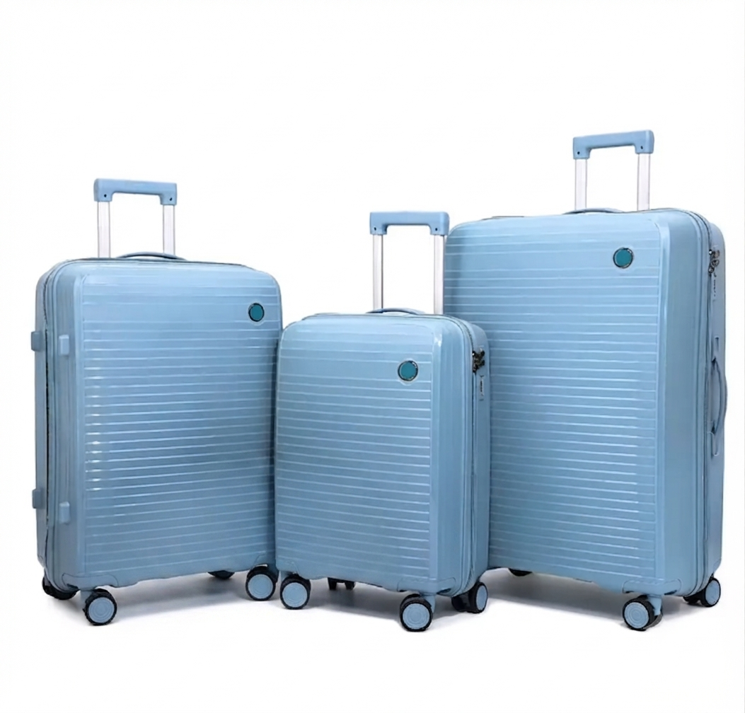 Ultra-Lightweight Anti-Theft PP 3-Piece Trolley Luggage Set (8833)