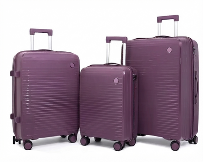 Ultra-Lightweight Anti-Theft PP 3-Piece Trolley Luggage Set (8833)