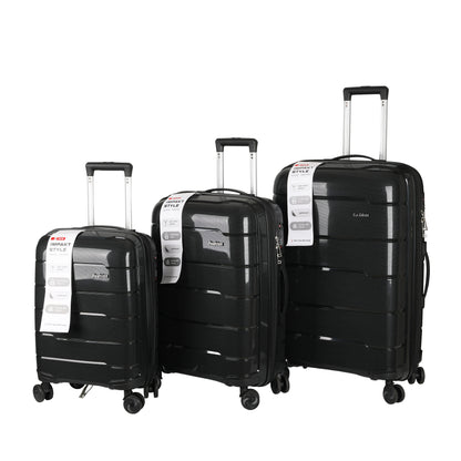 Impakt Style Lightweight PP 3-Piece Spinner Trolley Luggage Set (8844)