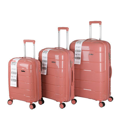 Impakt Style Lightweight PP 3-Piece Spinner Trolley Luggage Set (8844)