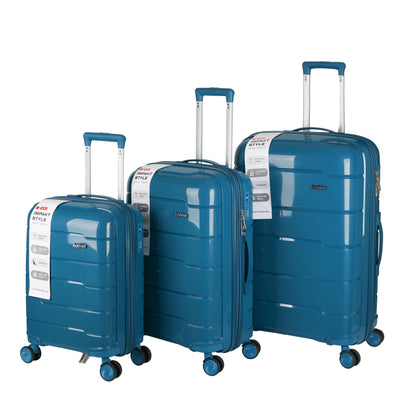 Impakt Style Lightweight PP 3-Piece Spinner Trolley Luggage Set (8844)