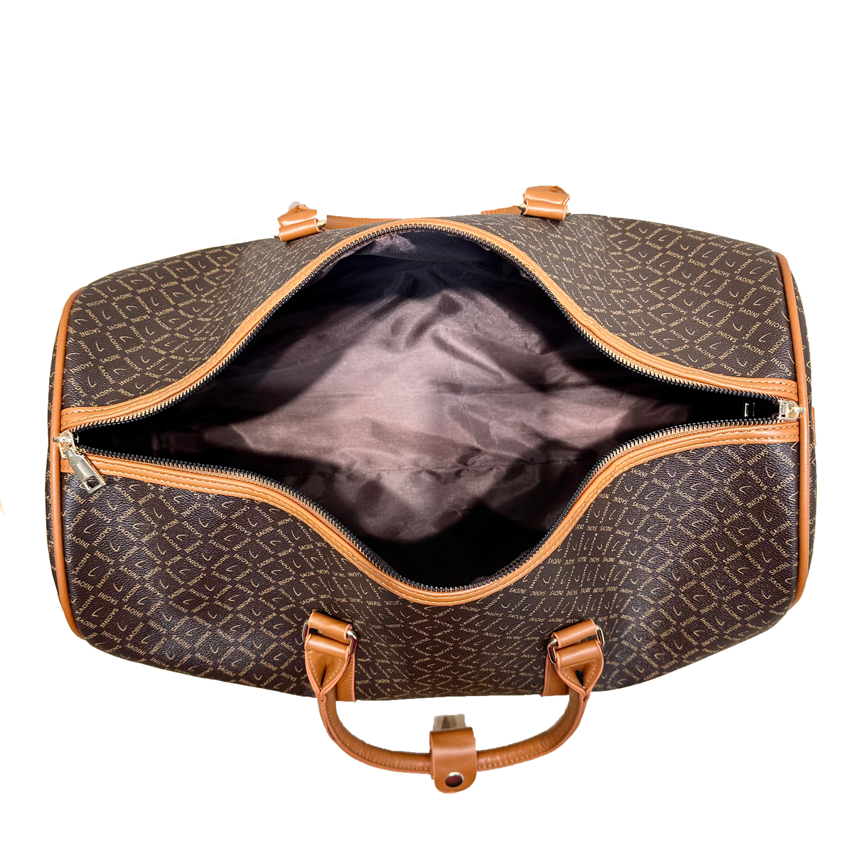Brown Duffel Travel Bag with Long Strap (9607)