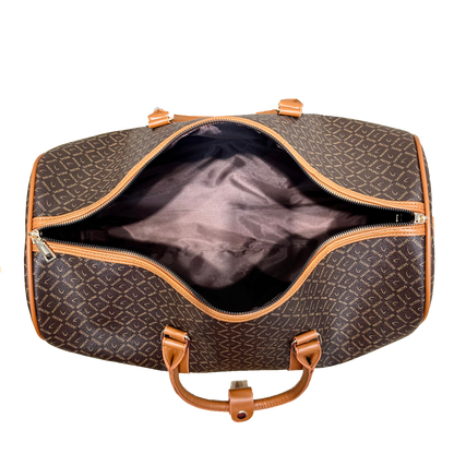 Brown Duffel Travel Bag with Long Strap (9607)