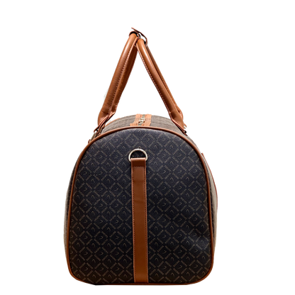 Brown Duffel Travel Bag with Long Strap (9607)