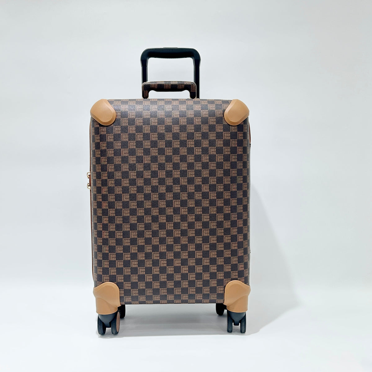 Vintager Brown Check Travel & Vanity Set (9725)