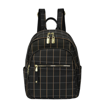 Classic Checkered Multi-Pocket Casual &amp; Travel Backpack (8017)