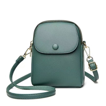 Compact Multi-Pocket Soft PU Crossbody Bag (8912)