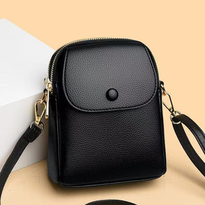 Compact Multi-Pocket Soft PU Crossbody Bag (8912)