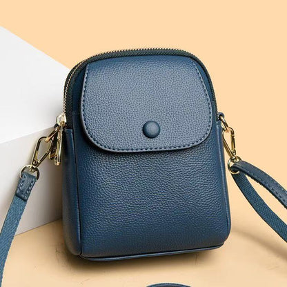 Compact Multi-Pocket Soft PU Crossbody Bag (8912)