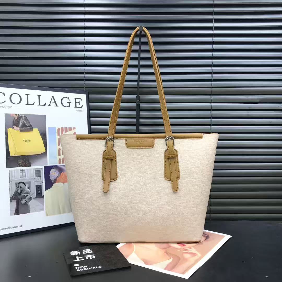 Classic Two-Tone Executive Shoulder Tote (8163)