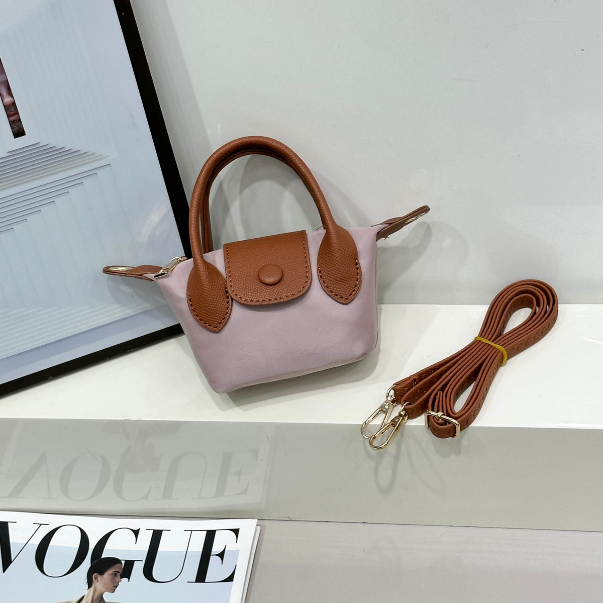 Mini Nylon Top-Handle Crossbody Bag (9605)