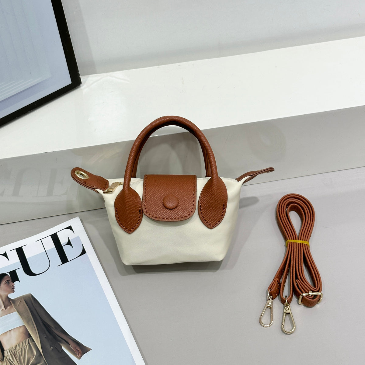 Mini Nylon Top-Handle Crossbody Bag (9605)