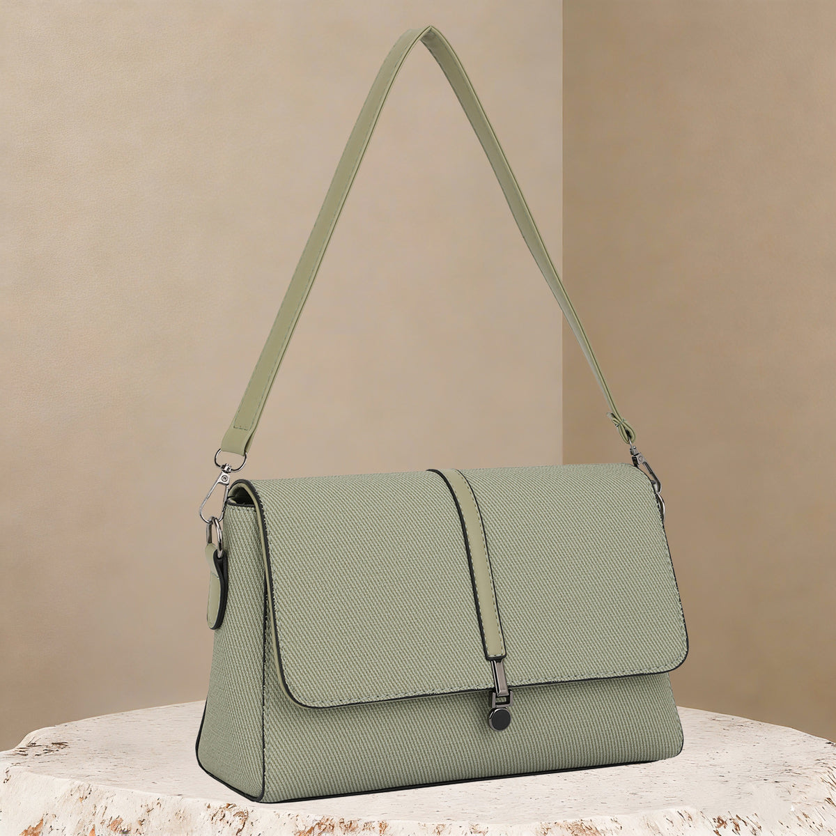 Sage Flap Structured Handbag (8203)