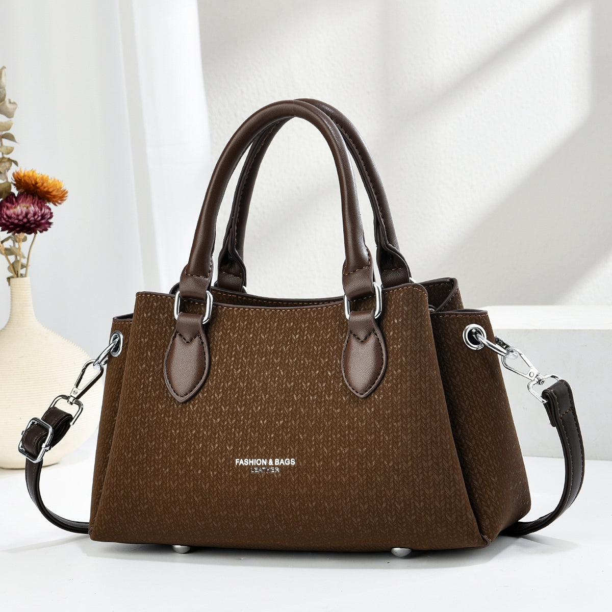 Classic Textured Satchel (9891)