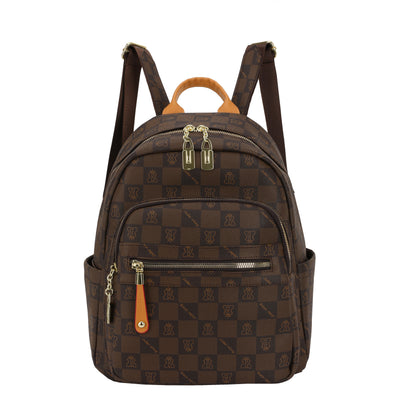 Classic Checkered Multi-Pocket Casual &amp; Travel Backpack (8017)