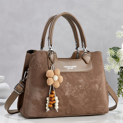 Multi-Compartment Shoulder Bag with Pendant Detail (9893)