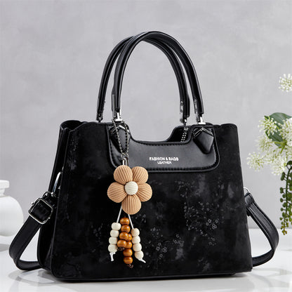 Multi-Compartment Shoulder Bag with Pendant Detail (9893)