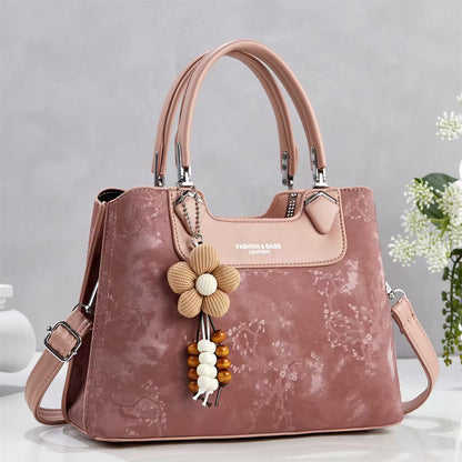 Multi-Compartment Shoulder Bag with Pendant Detail (9893)