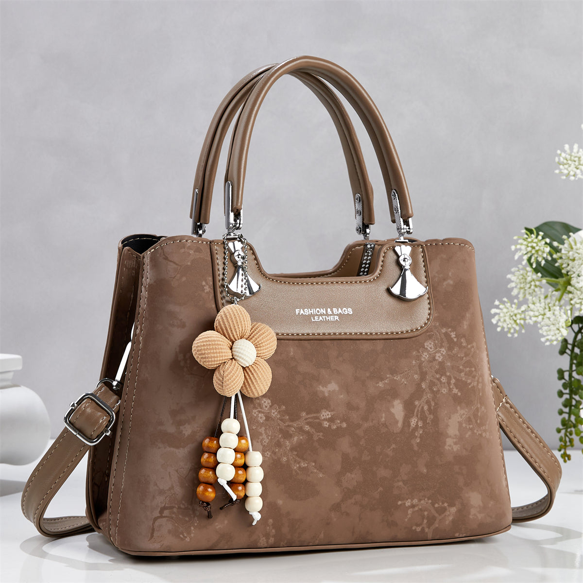 Multi-Compartment Bag with Pendant Details (9894)
