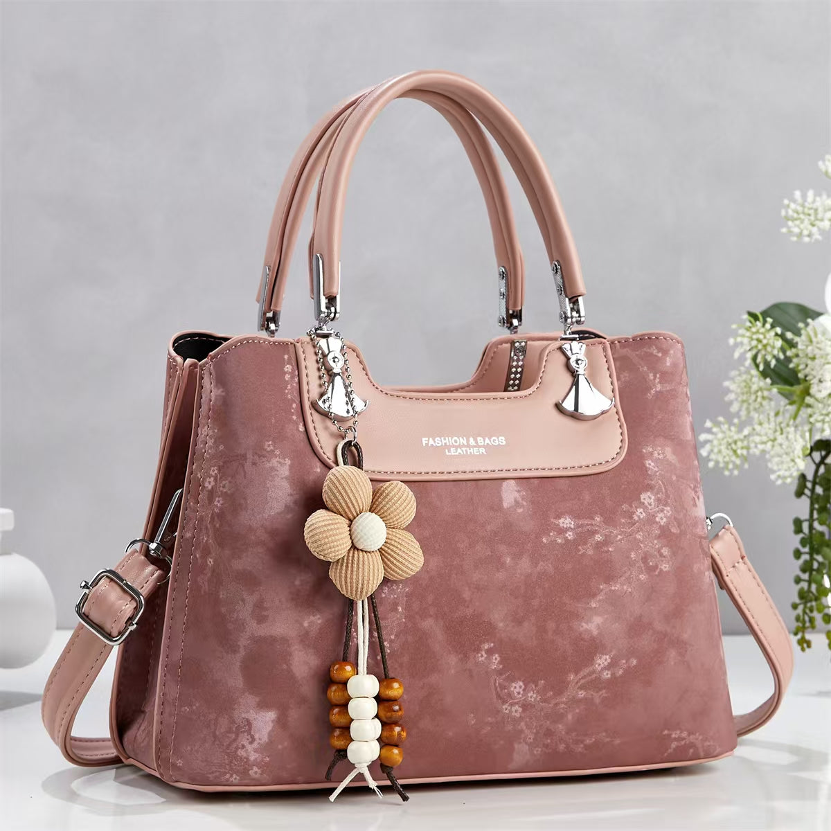 Multi-Compartment Bag with Pendant Details (9894)