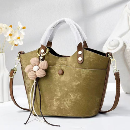 Women’s Mini Tote Bag with Flower Charm (9902)