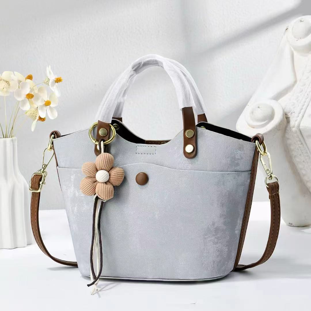 Women’s Mini Tote Bag with Flower Charm (9902)