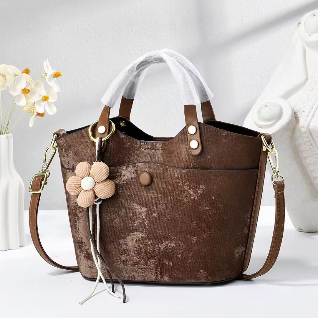 Women’s Mini Tote Bag with Flower Charm (9902)