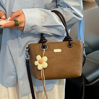 Women’s PU Mini Handbag with Flower Charm (9903)