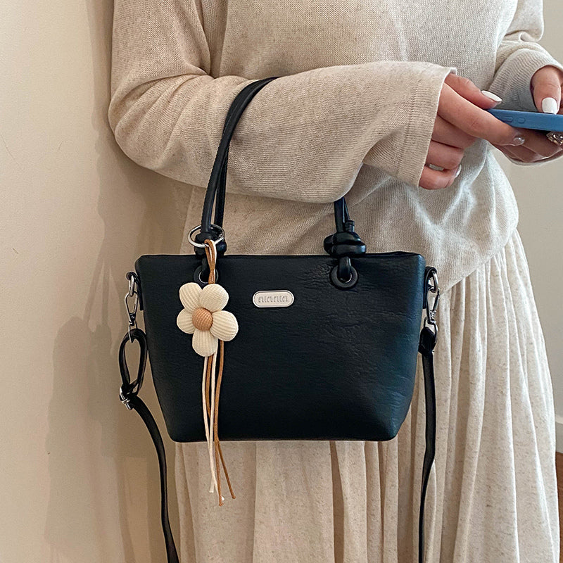 Women’s PU Mini Handbag with Flower Charm (9903)