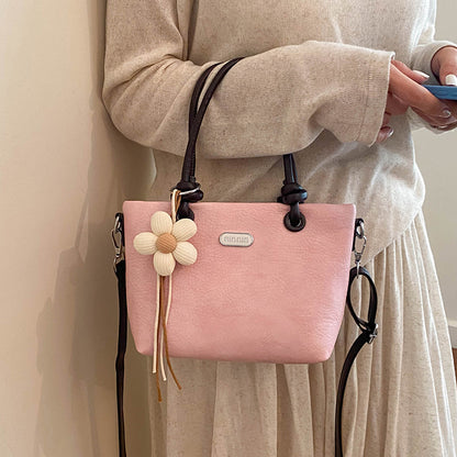 Women’s PU Mini Handbag with Flower Charm (9903)
