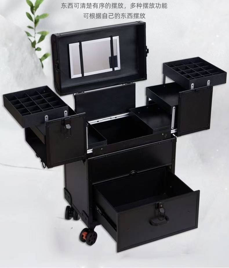 Professional Rolling Cosmetic Trolley &amp; Makeup Artist Case (6231)